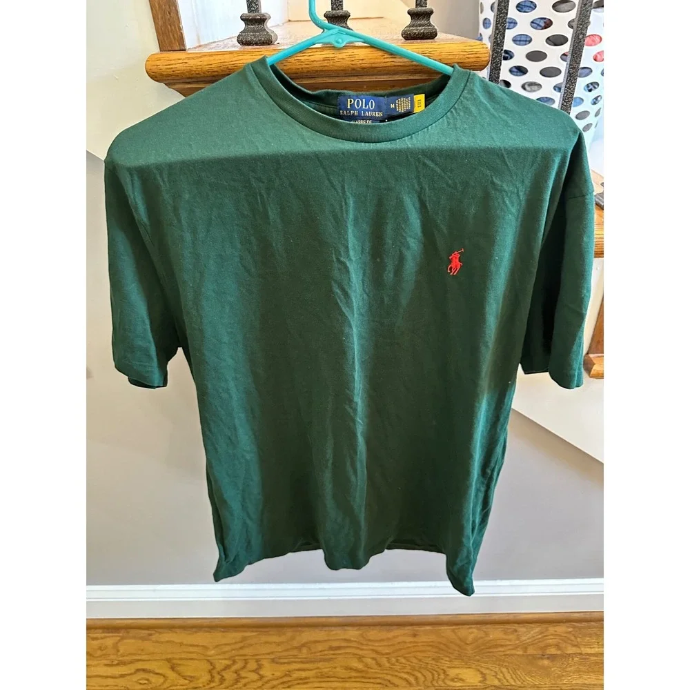 polo ralph lauren medium‎ tee plaid horse